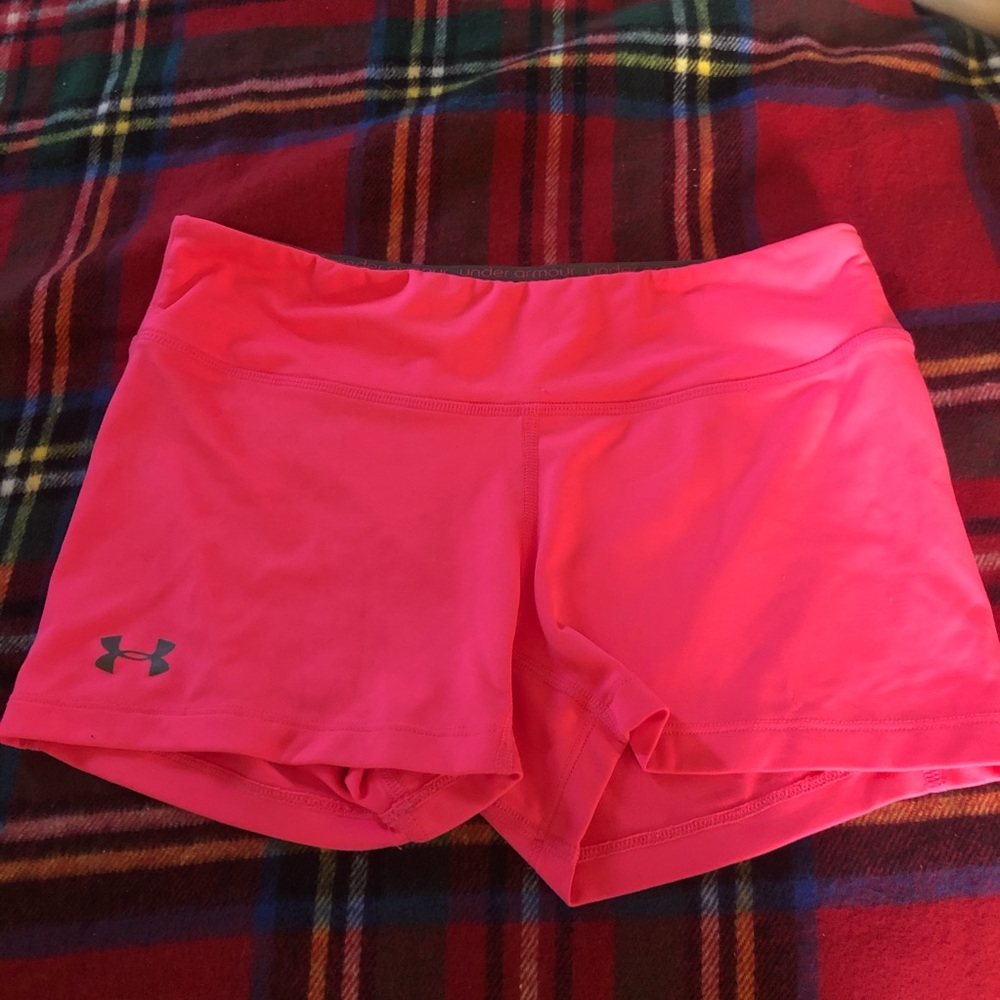 Hot pink under armour shorts